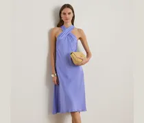 Neckholder-Kleid aus Satin-Charmeuse