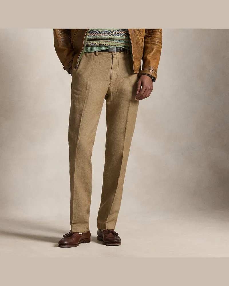 Ralph Lauren Classic-Fit Hose Manhasset mit Leinen Tan