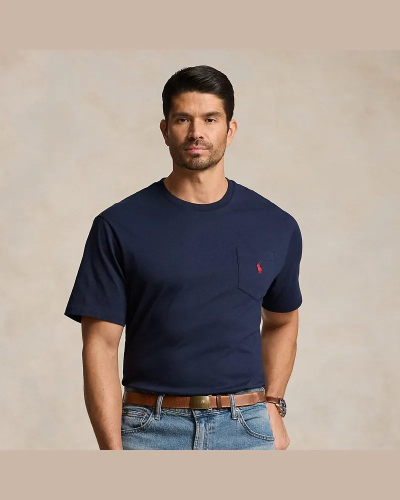 Ralph Lauren Große Größen - Classic-Fit T-Shirt mit Tasche Blue