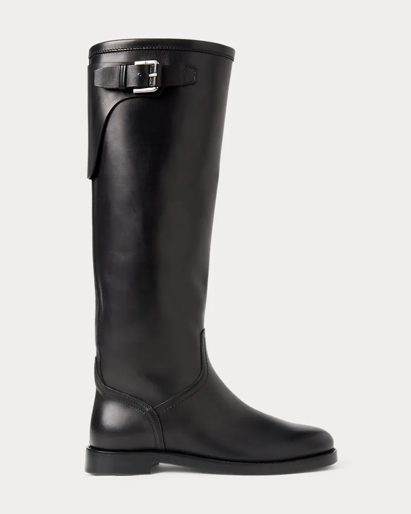 Ralph Lauren Kalbslederstiefel Sawyer Black