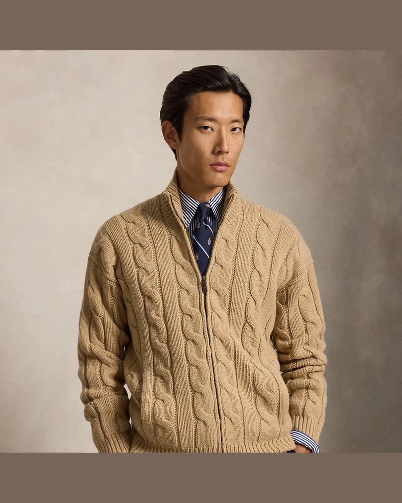 Ralph Lauren Relaxed-Fit Pullover mit Zopfmuster Brown