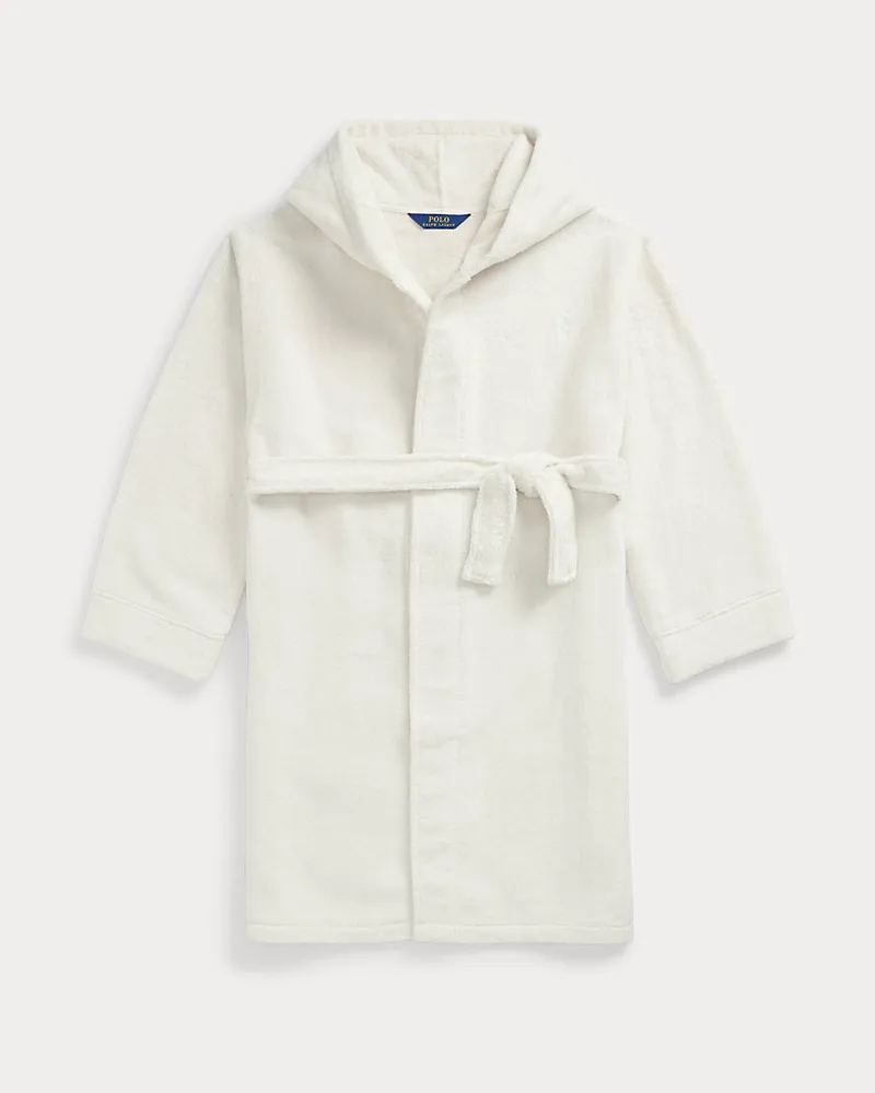 Ralph Lauren Frottee-Morgenmantel mit Kapuze White