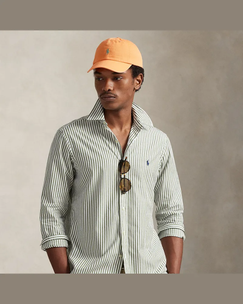 Ralph Lauren Custom-Fit Baumwollhemd mit Streifen White