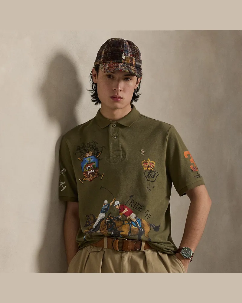 Ralph Lauren Classic-Fit Piqué-Poloshirt mit Grafik Green