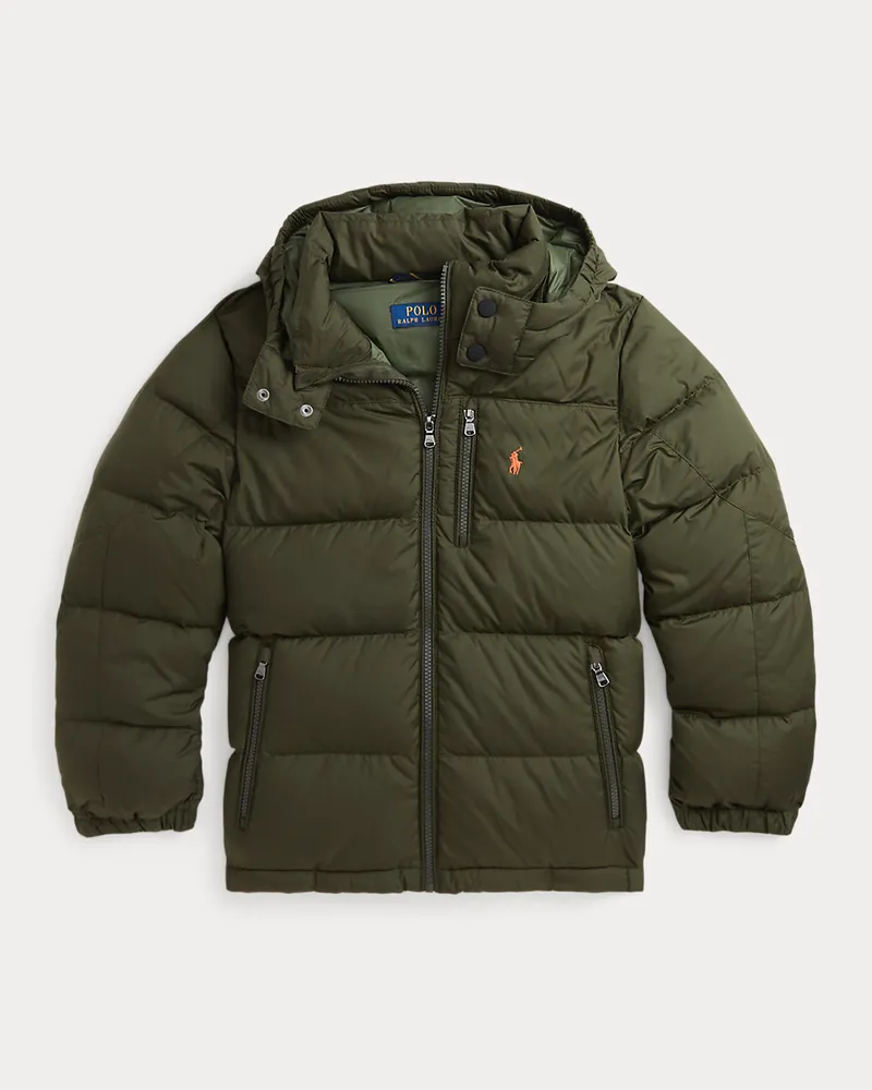 Ralph Lauren Ripstop-Daunenjacke mit Kapuze Green