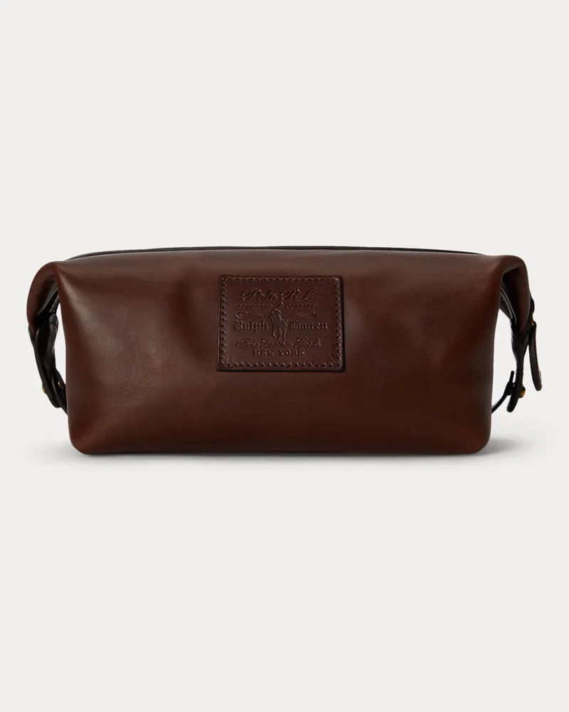 Ralph Lauren Reiseetui Heritage aus Leder Brown