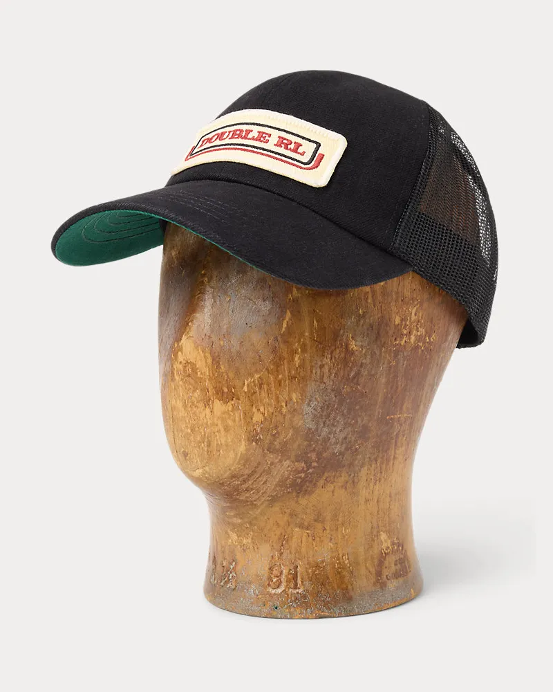 Ralph Lauren Truckerkappe aus Denim mit Logoaufnäher Black