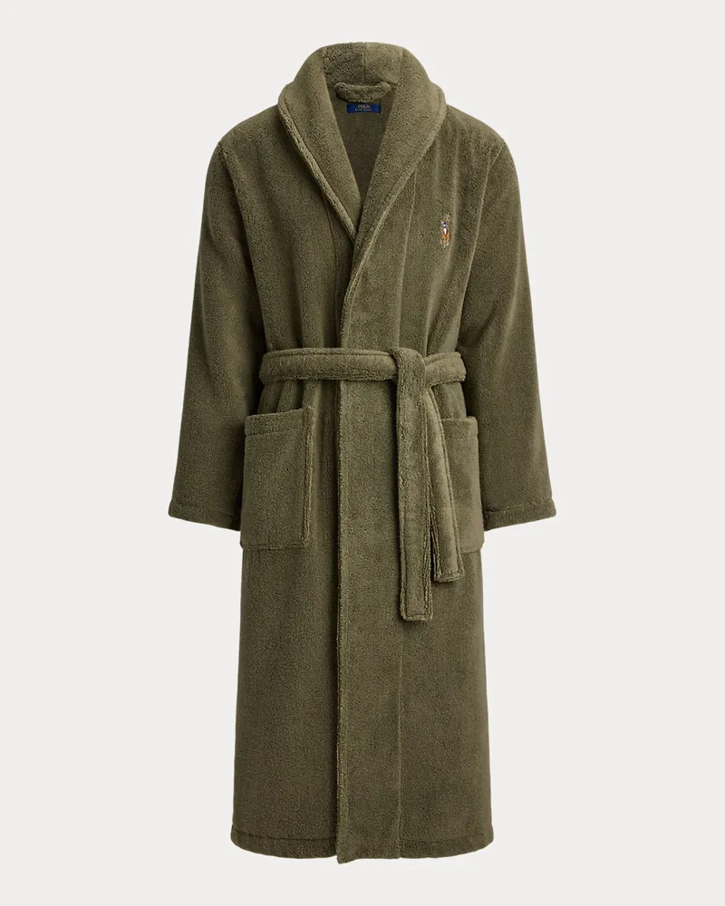 Ralph Lauren Terry-Morgenmantel mit Schalkragen Green