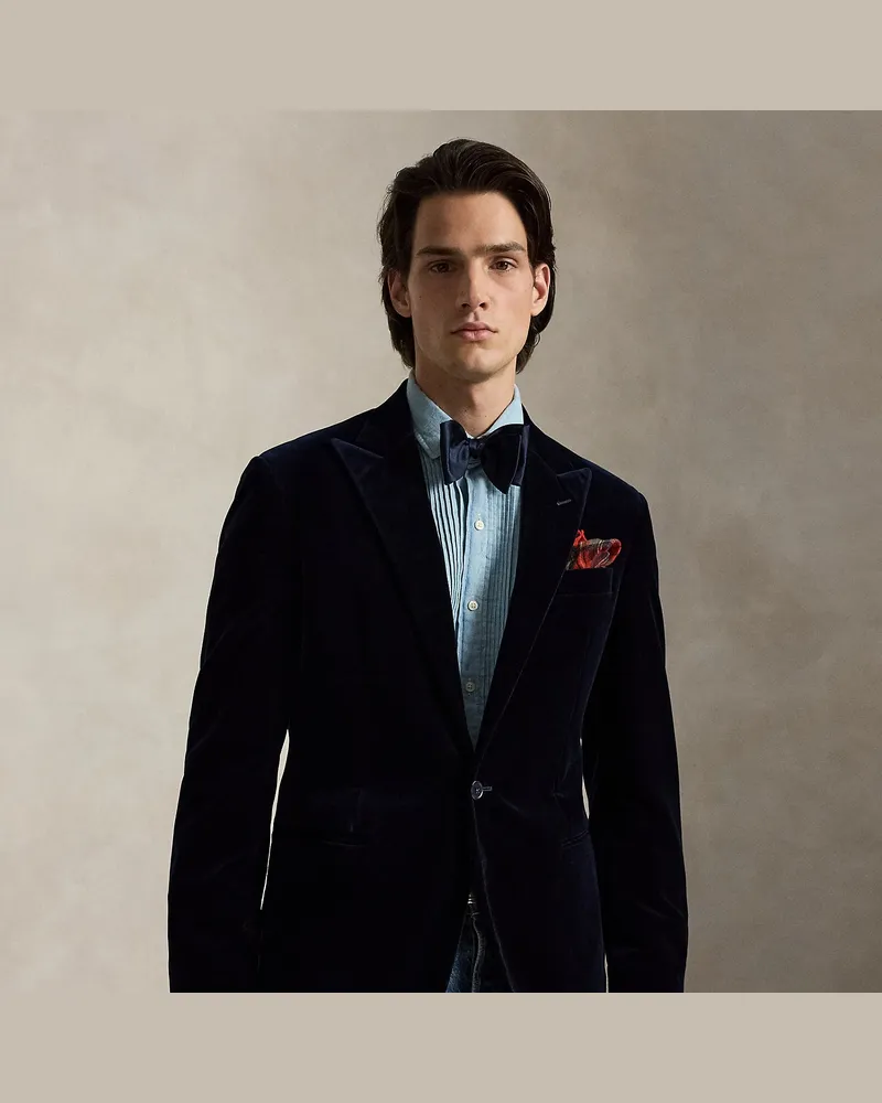 Ralph Lauren Tailored-Fit Polo-Anzugjacke aus Samt Blue