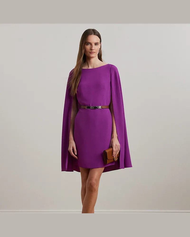 Ralph Lauren Cape-Cocktailkleid aus Georgette Purple