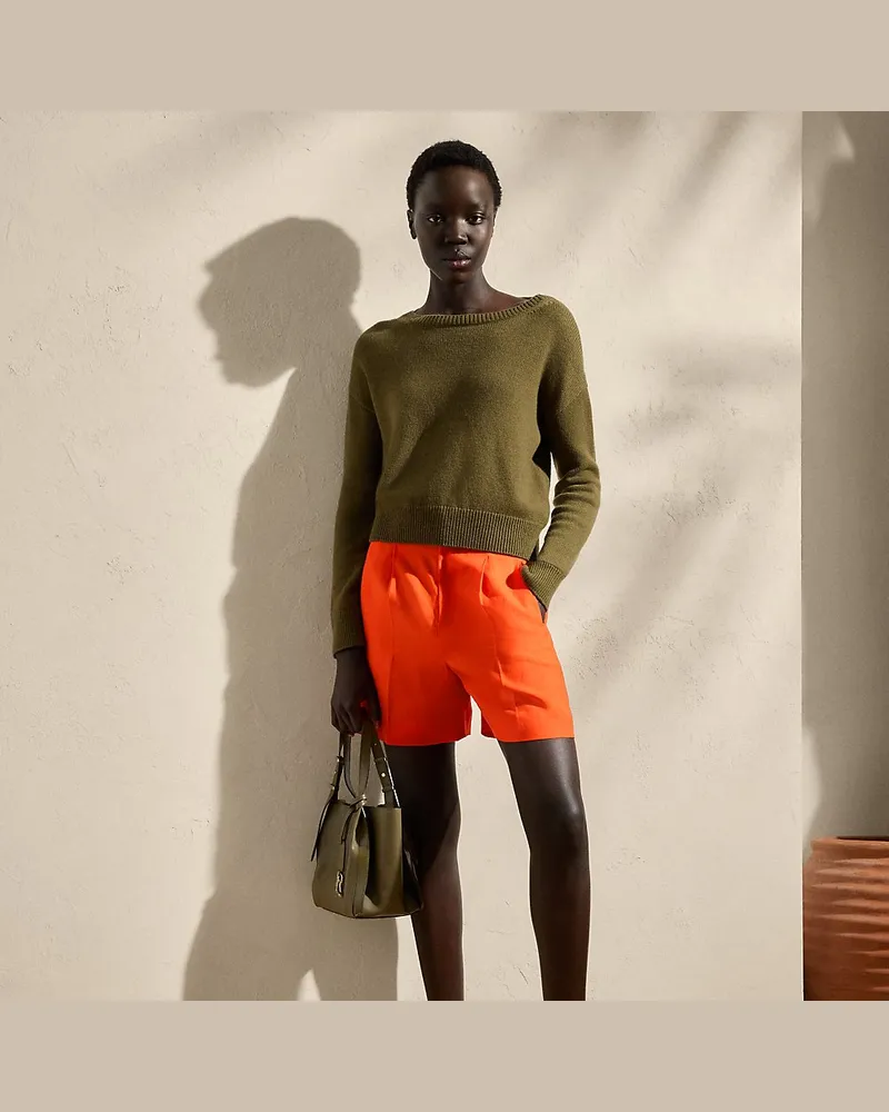 Ralph Lauren Leinenshorts Tracy mit Falten Orange