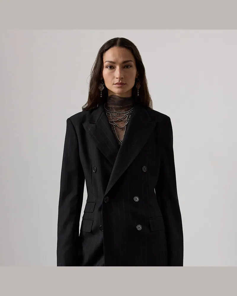 Ralph Lauren Flanelljacke Varick mit Kreidestreifen Black
