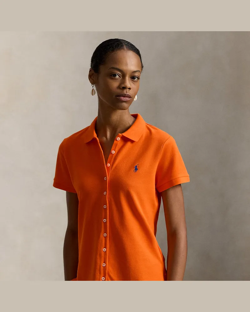 Ralph Lauren Poloshirt mit Knopfleiste Orange