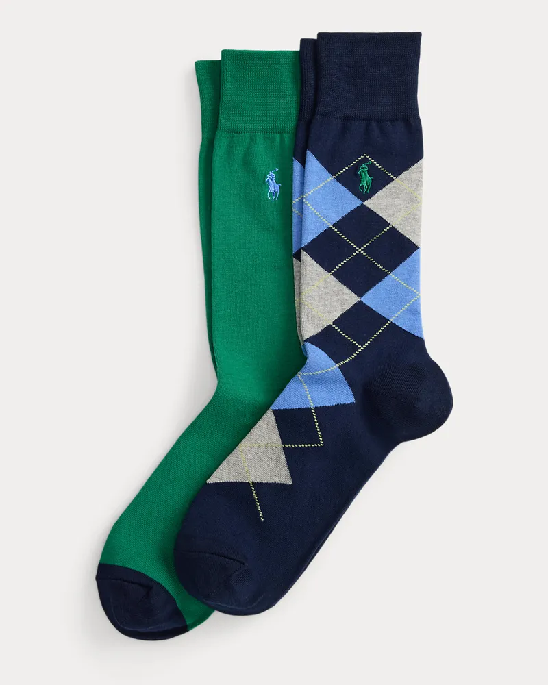 Ralph Lauren 2er-Pack Anzugsocken mit Argyle-Muster Blue