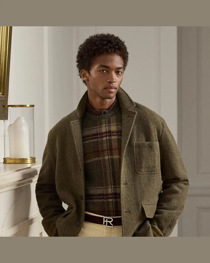 Ralph Lauren Flauschige Kaschmir-Woll-Twilljacke Green