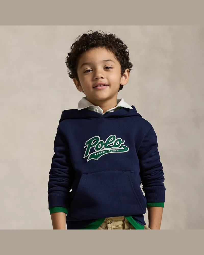 Ralph Lauren Fleece-Kapuzenpullover mit Logo Blue