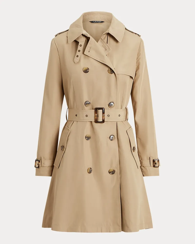 Ralph Lauren Zweireihiger Trenchcoat mit Gürtel Tan