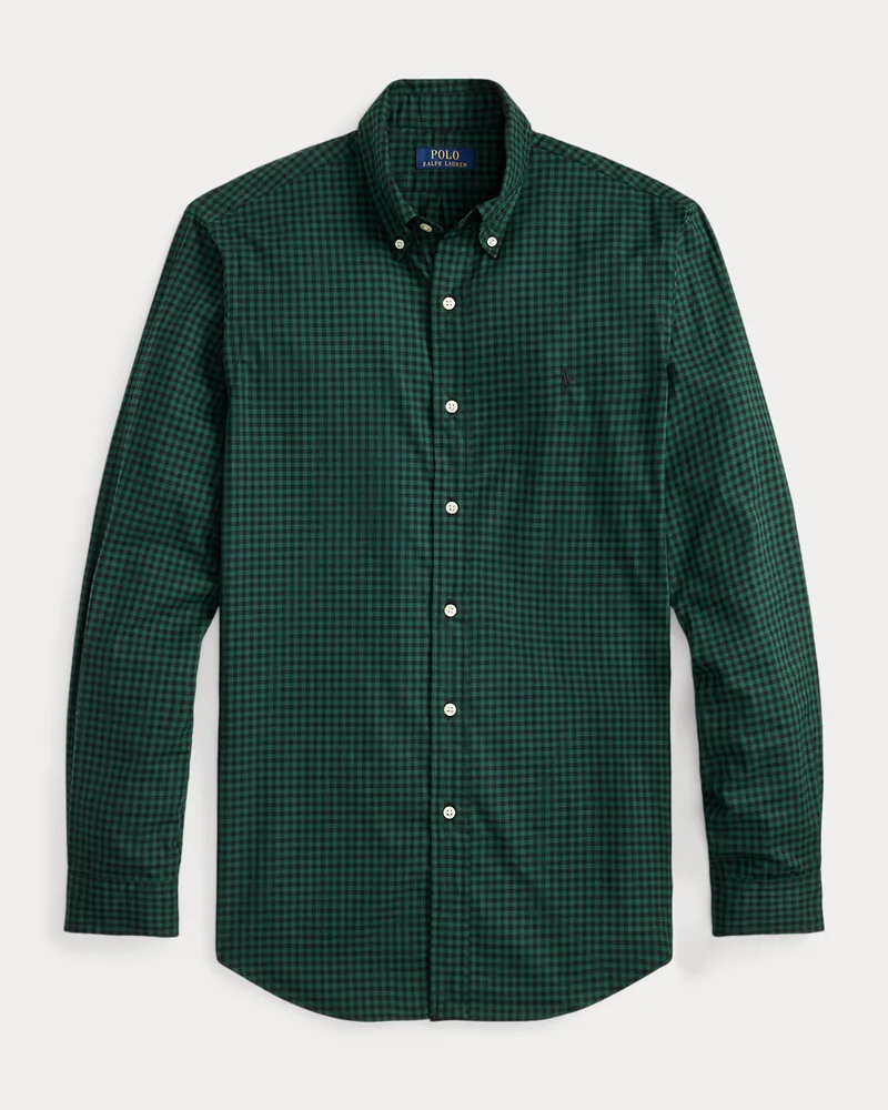 Ralph Lauren Custom-Fit Twillhemd mit Karomuster Green