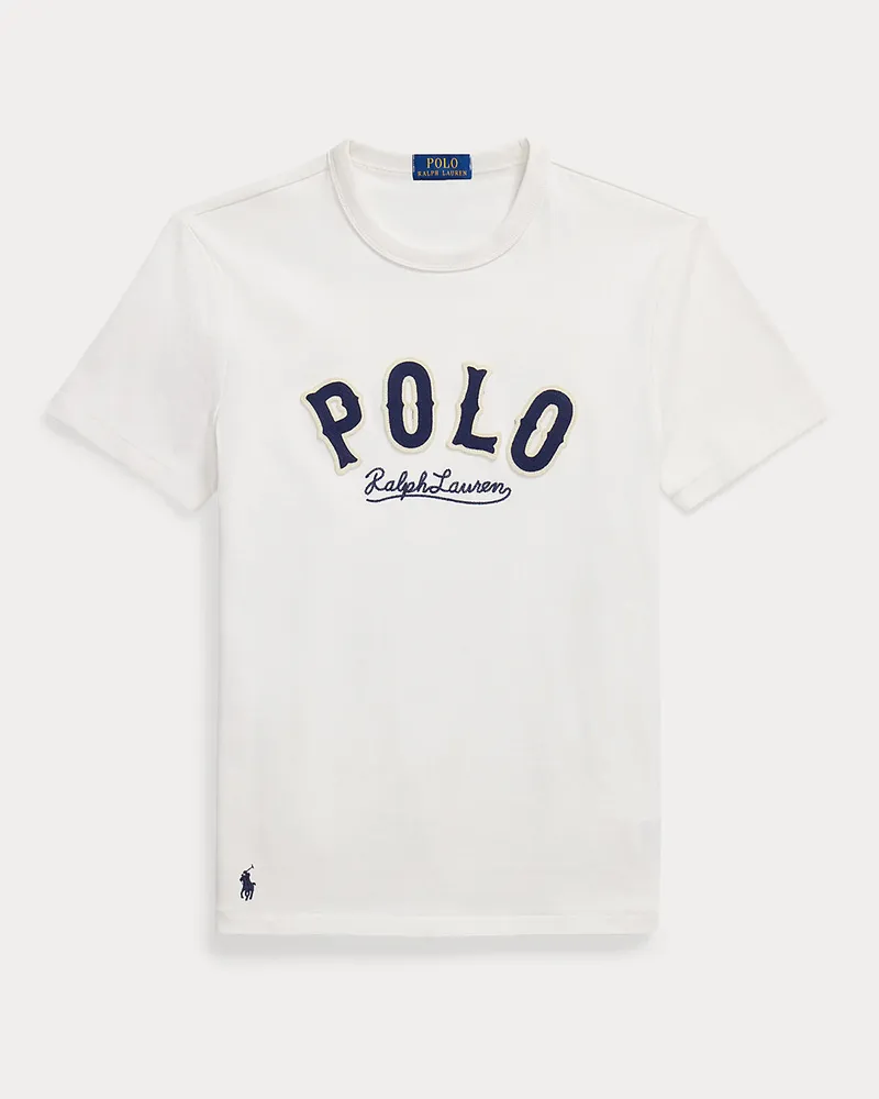 Ralph Lauren Custom-Slim-Fit T-Shirt mit Western-Logo White