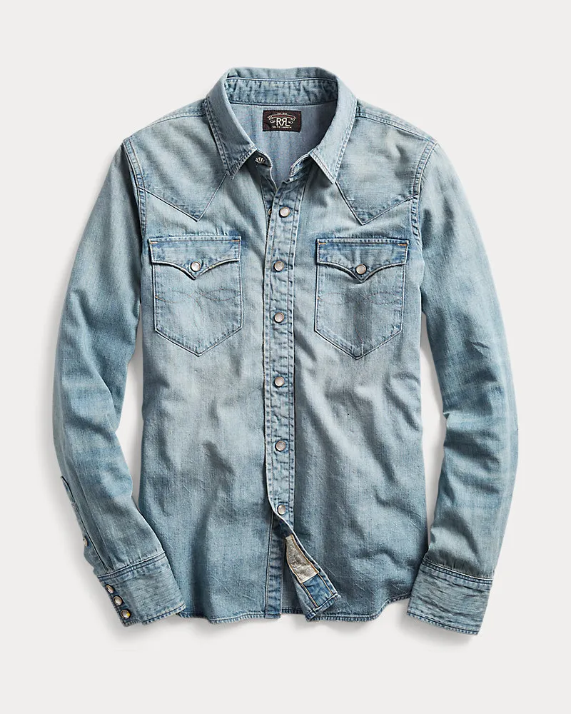 Ralph Lauren Westernhemd aus Indigo-Denim Blue