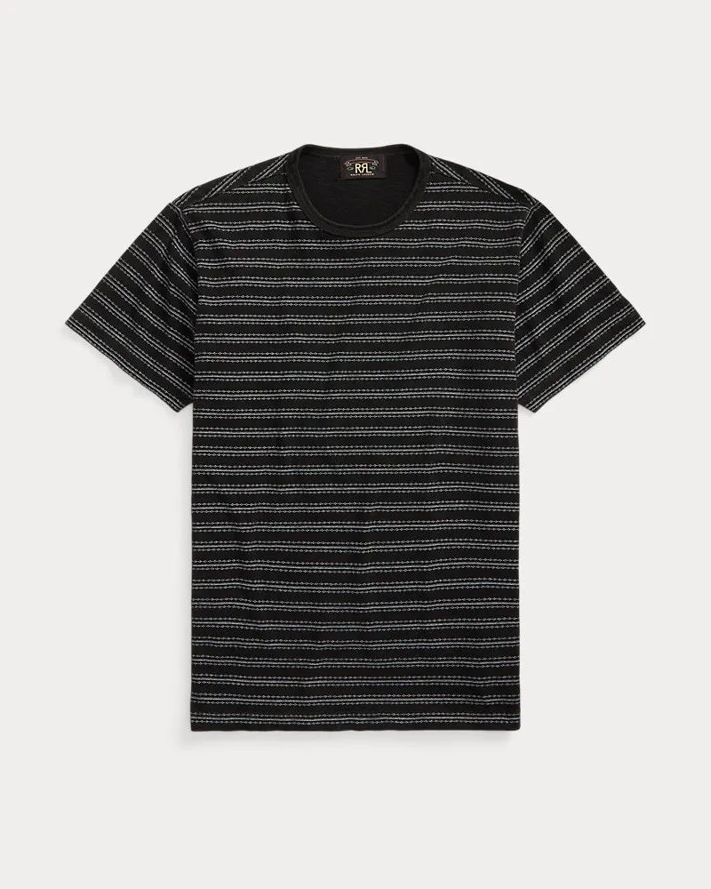 Ralph Lauren Gestreiftes Jacquard-T-Shirt in Indigo Multi