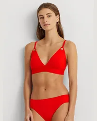 Ralph Lauren Hipster-Bikinihose mit angesetztem Bund Red