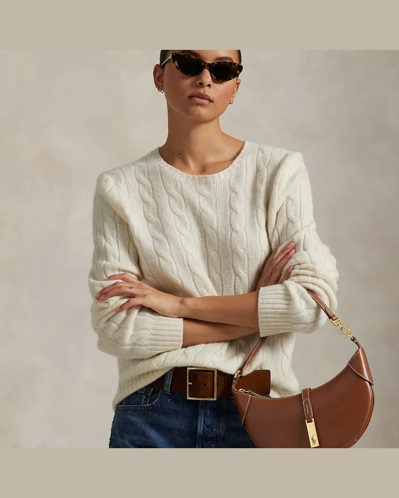 Ralph Lauren Mini-Kalbslederschultertasche Polo ID Brown