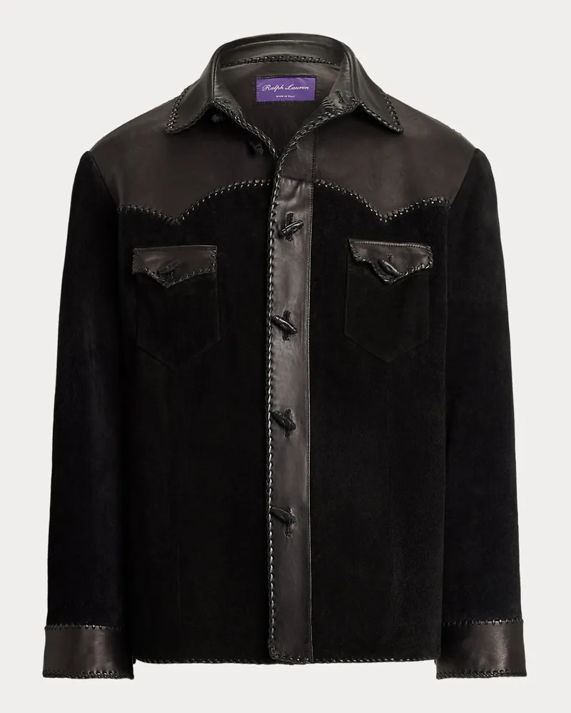 Ralph Lauren Westernhemdjacke aus Wildleder Black