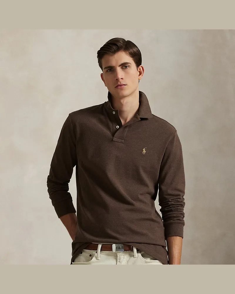 Ralph Lauren Custom-Slim-Fit Piqué-Poloshirt Brown