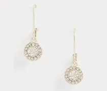 Versilberte Pavé-Ohrhänger
