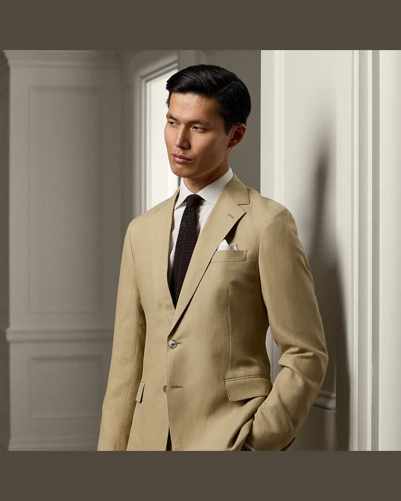 Ralph Lauren Handgeschneiderte Jacke Hadley mit Seide Tan