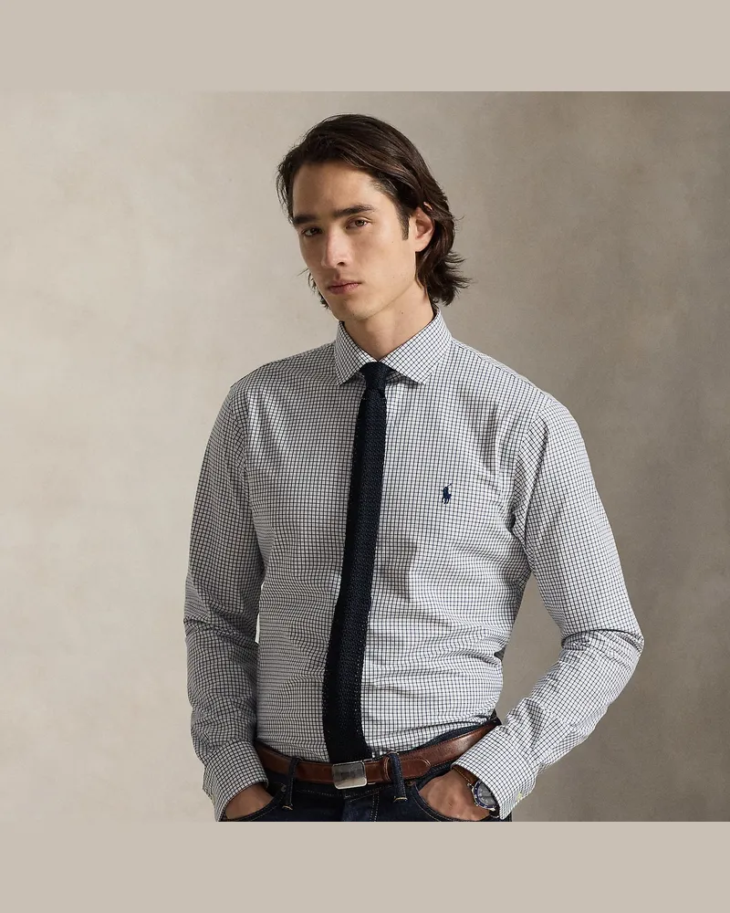 Ralph Lauren Custom-Fit Karo-Popelinehemd White