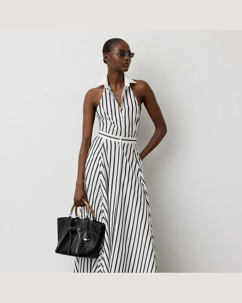 Ralph Lauren Gestreiftes Baumwollkleid Eldred Black