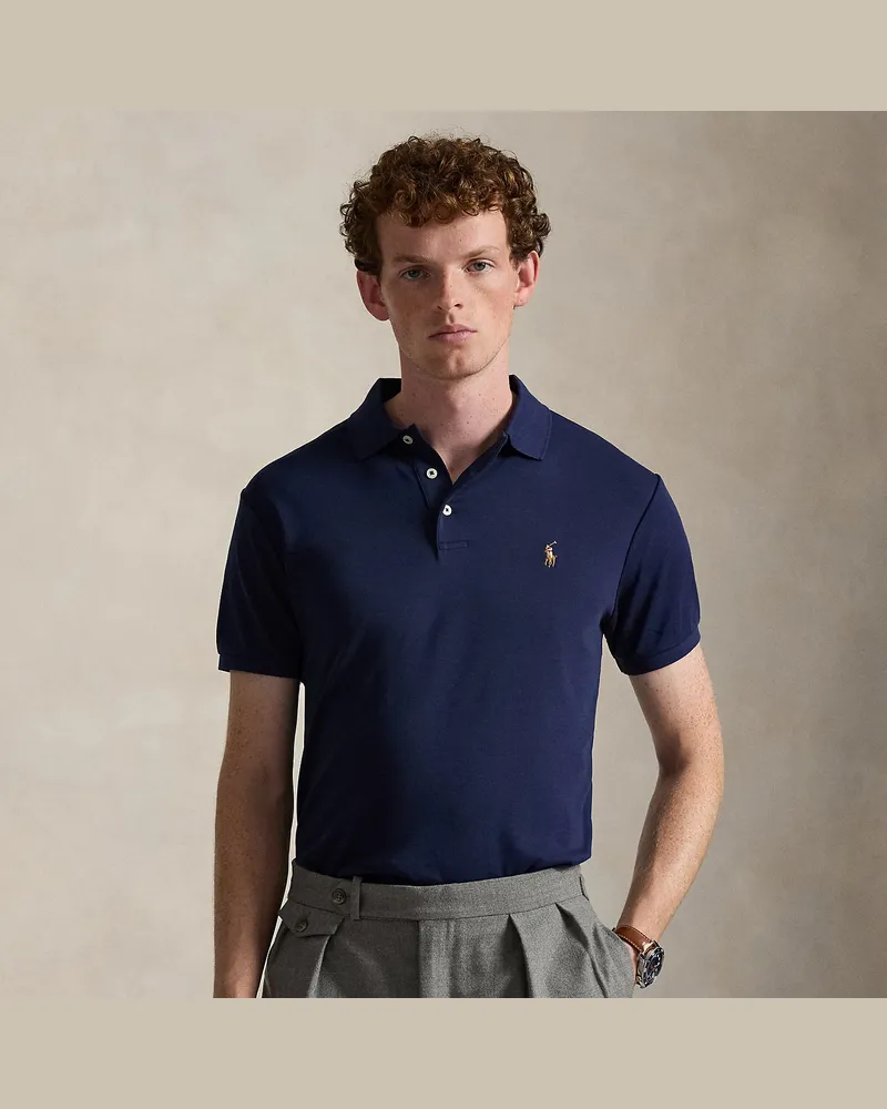 Ralph Lauren Weiches Slim-Fit Poloshirt Blue