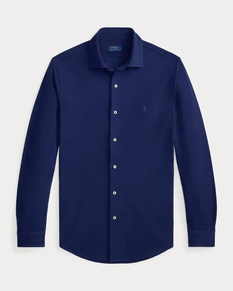 Ralph Lauren Featherweight Piqué-Hemd Blue