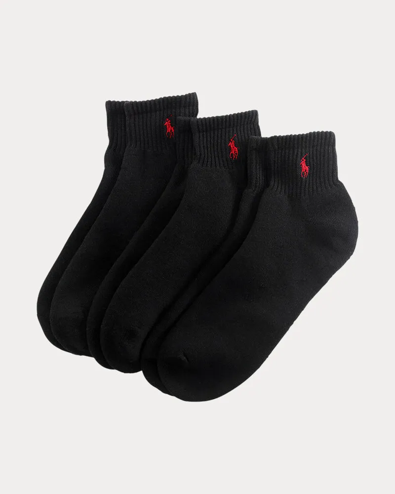 Ralph Lauren Socken im Dreierpack, Viertellänge Black