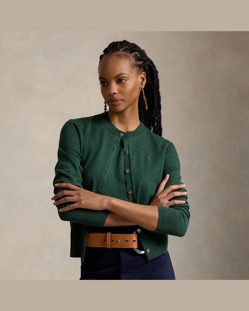 Ralph Lauren Strickjacke aus Stretch-Baumwollmischung Green