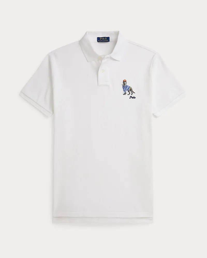Ralph Lauren Custom-Slim-Fit Poloshirt mit Stickerei White