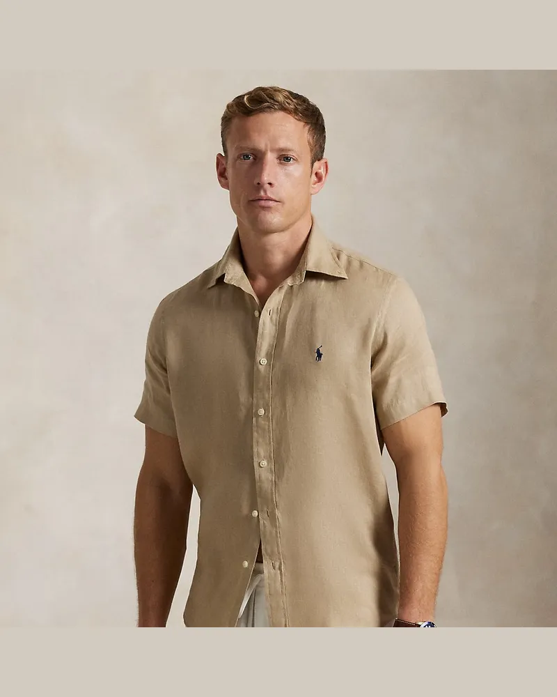 Ralph Lauren Custom-Fit Leinenhemd Tan