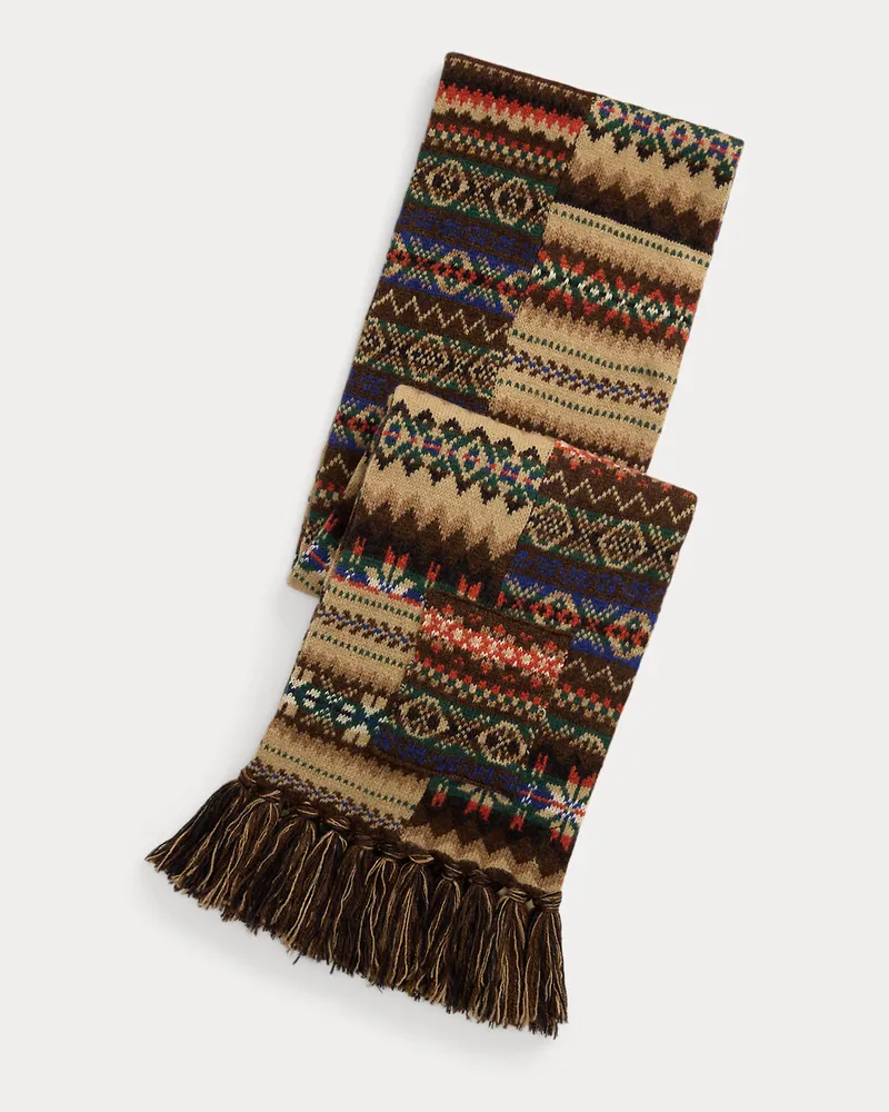 Ralph Lauren Schal mit Fair-Isle-Muster Brown