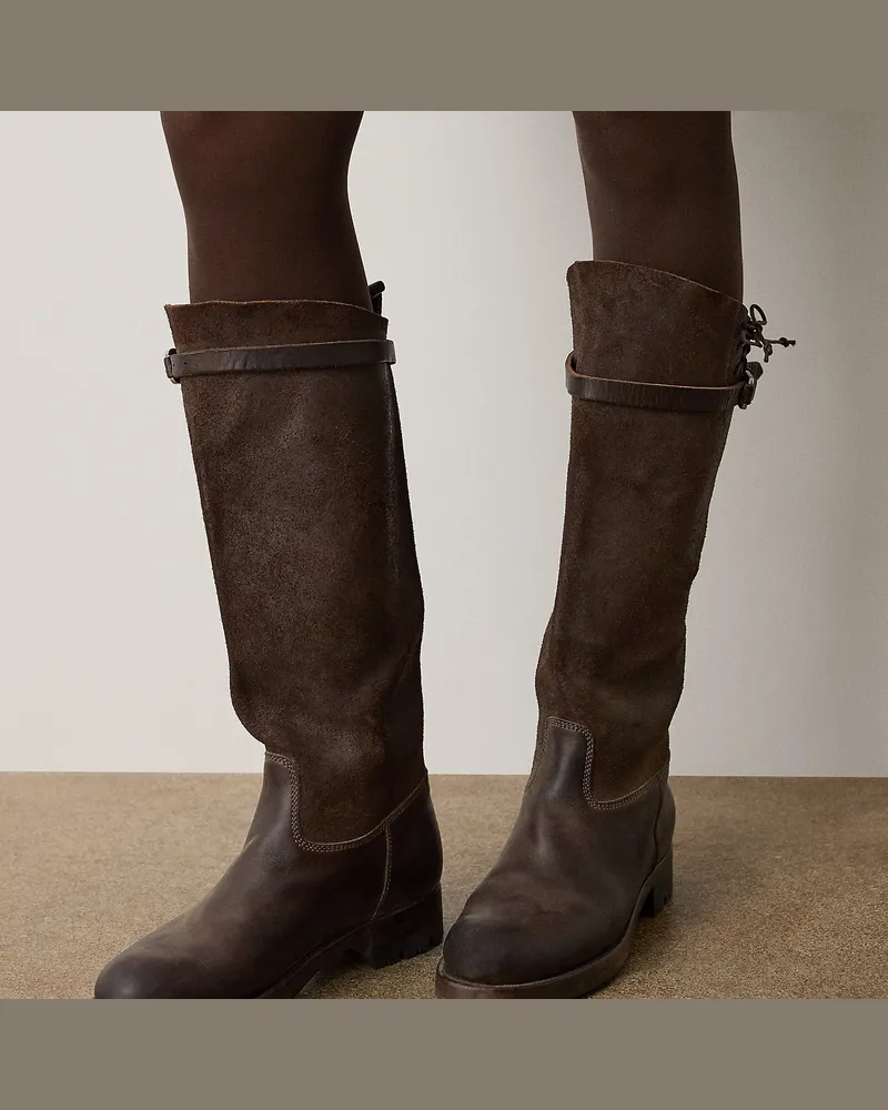 Ralph Lauren Arbeitsstiefel Ward aus Vachetteleder Brown