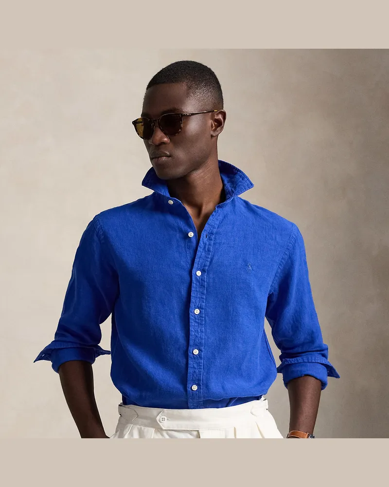 Ralph Lauren Custom-Fit Leinenhemd Blue