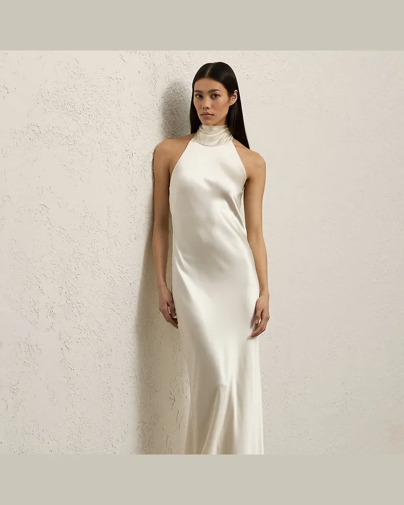 Ralph Lauren Abendkleid Chilton aus Stretchsatin Cream