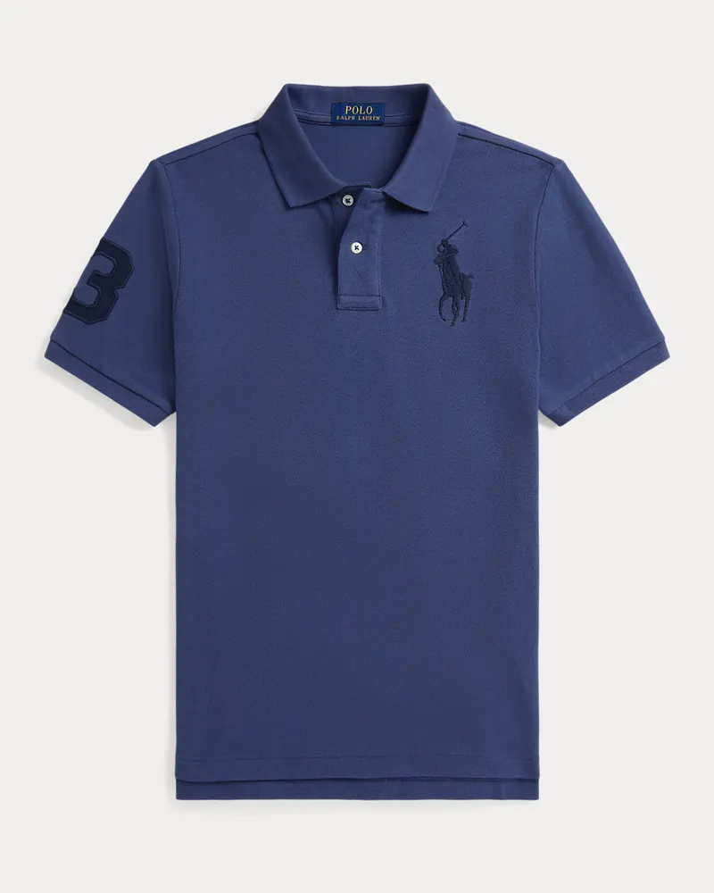 Ralph Lauren Baumwollpiqué-Poloshirt mit Big Pony Blue