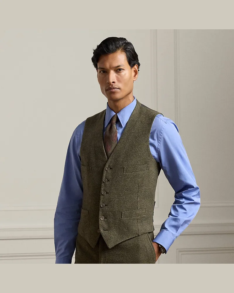 Ralph Lauren Handgeschneiderte gemusterte Weste Green