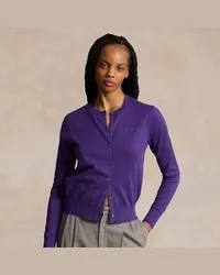 Ralph Lauren Strickjacke aus Baumwollmischung Purple