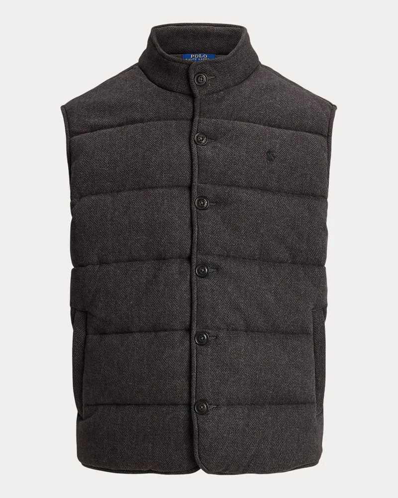 Ralph Lauren Gerippte Weste mit Fischgratmuster Grey