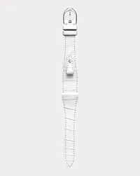 Ralph Lauren Small-Stirrup-Armband, Alligatorleder White