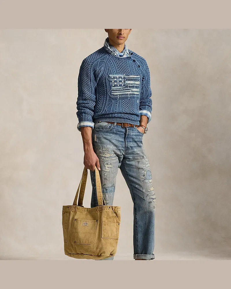 Ralph Lauren Tragetasche Polo Country aus Segeltuch Tan
