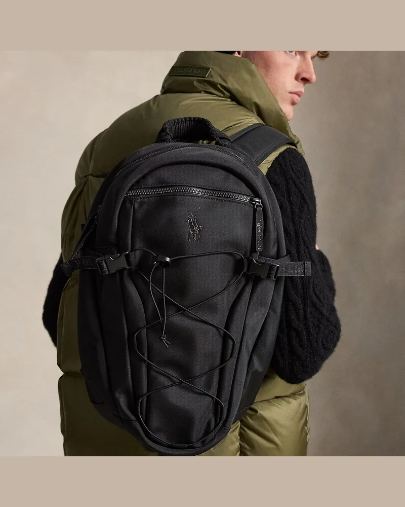 Ralph Lauren Rucksack mit Logo-Besatz Black